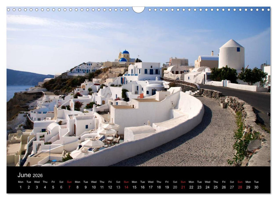 Lights of Santorini (CALVENDO Monthly Calendar 2026)