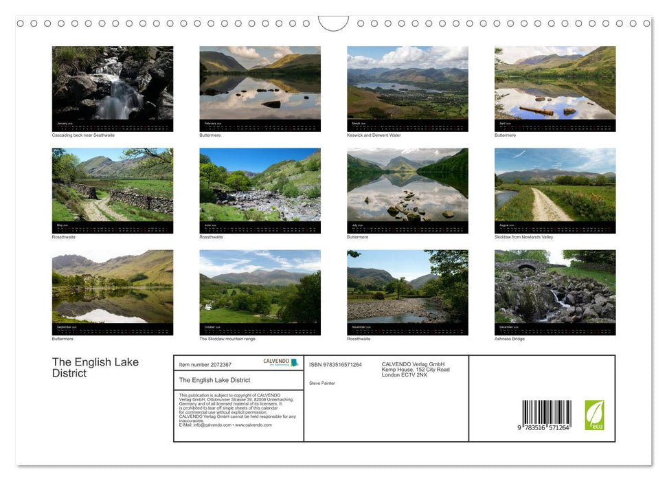 The English Lake District (CALVENDO Monthly Calendar 2026)