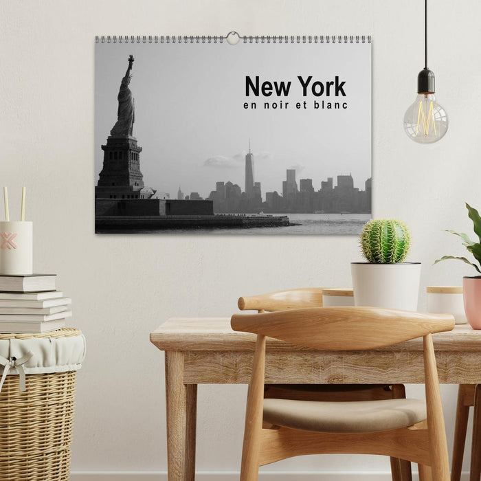 New York en noir et blanc (CALVENDO Calendrier mensuel 2026)