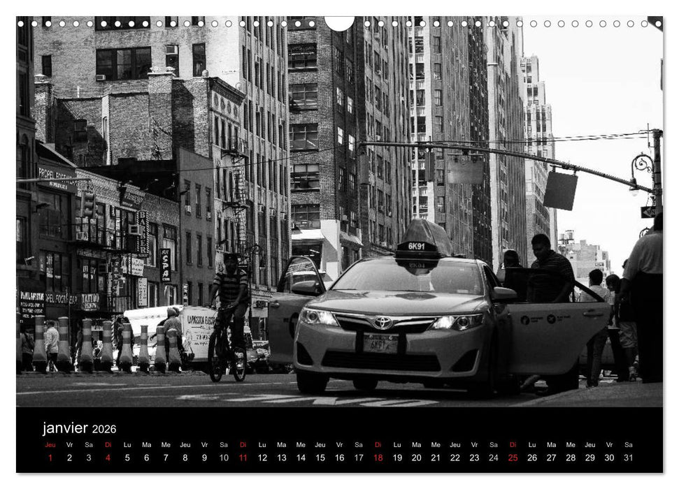 New York en noir et blanc (CALVENDO Calendrier mensuel 2026)