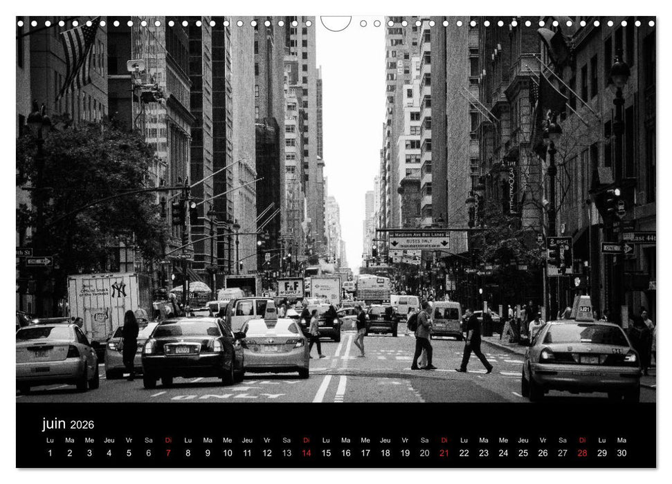New York en noir et blanc (CALVENDO Calendrier mensuel 2026)