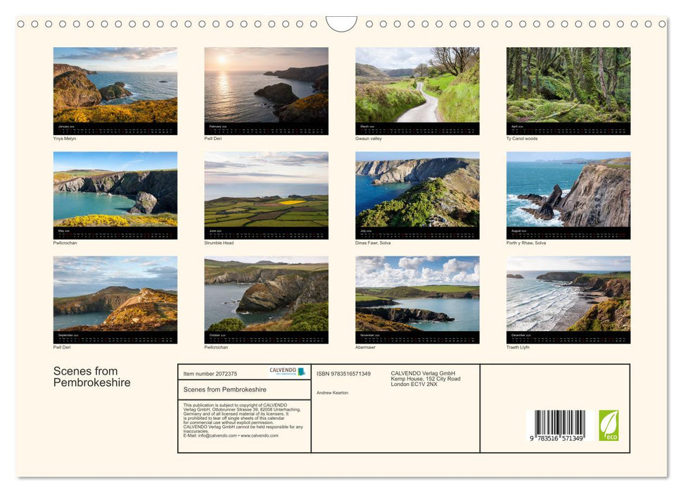 Scenes from Pembrokeshire (CALVENDO Monthly Calendar 2026)
