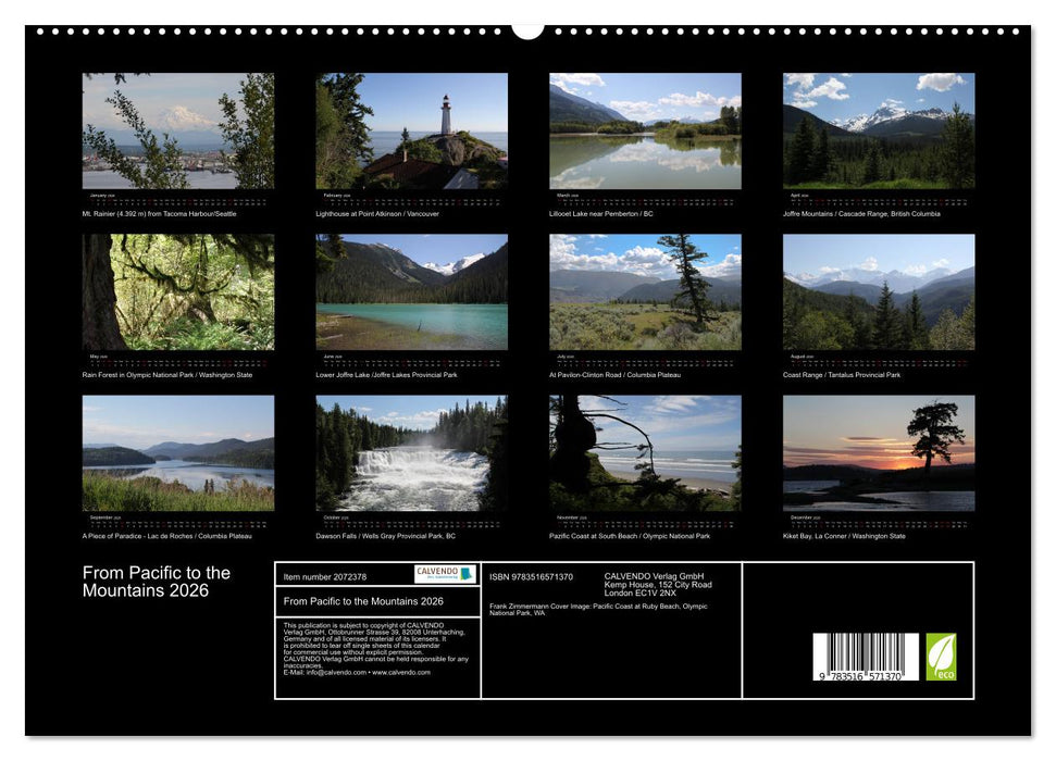 From Pacific to the Mountains 2026 (CALVENDO Premium-Calendar 2026)