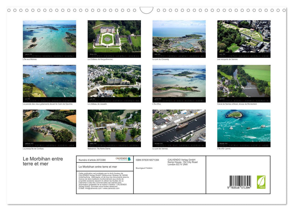Le Morbihan entre terre et mer (CALVENDO Calendrier mensuel 2026)