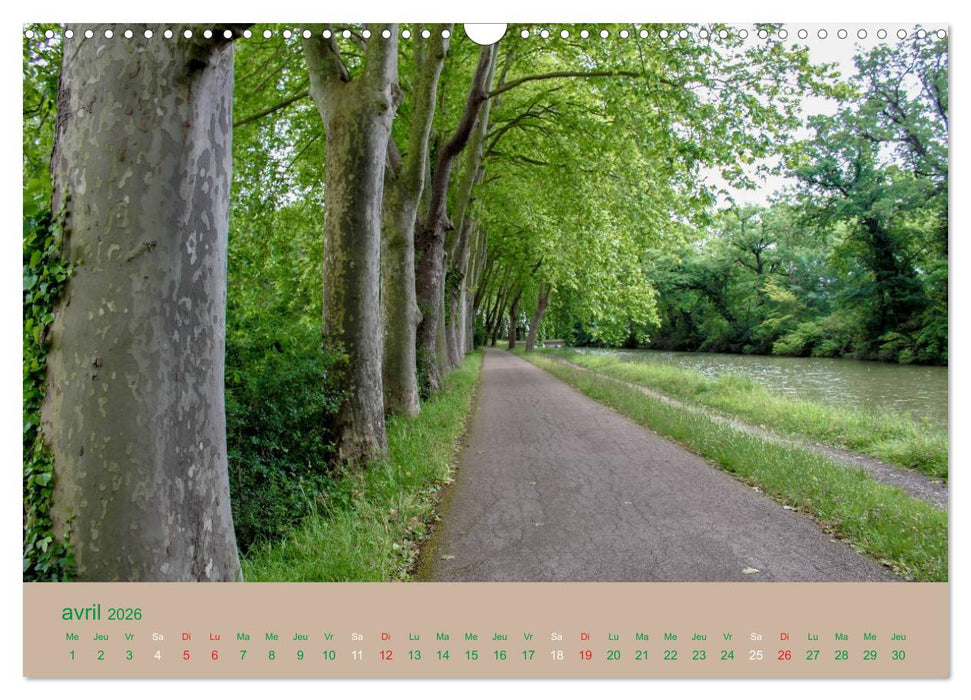 Croisière sur le Canal du Midi (CALVENDO Calendrier mensuel 2026)