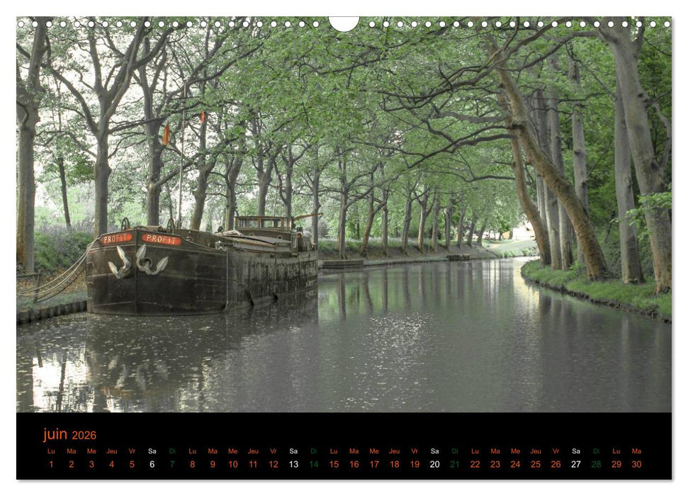 Croisière sur le Canal du Midi (CALVENDO Calendrier mensuel 2026)