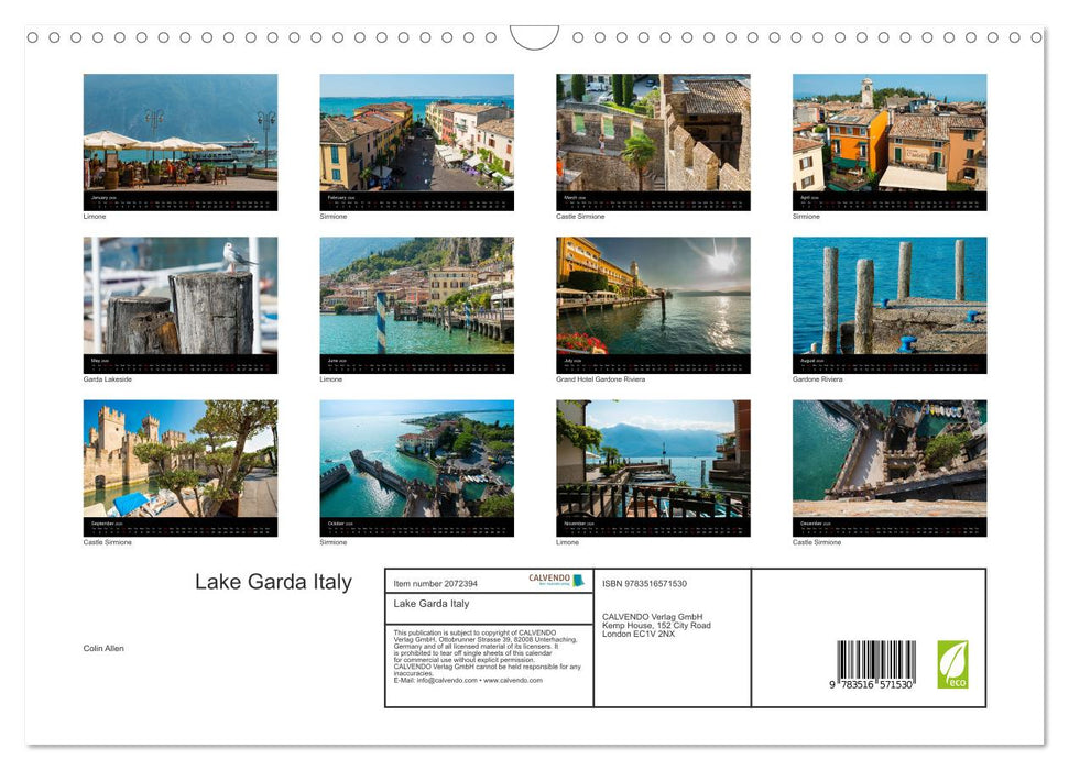 Lake Garda Italy (CALVENDO Monthly Calendar 2026)