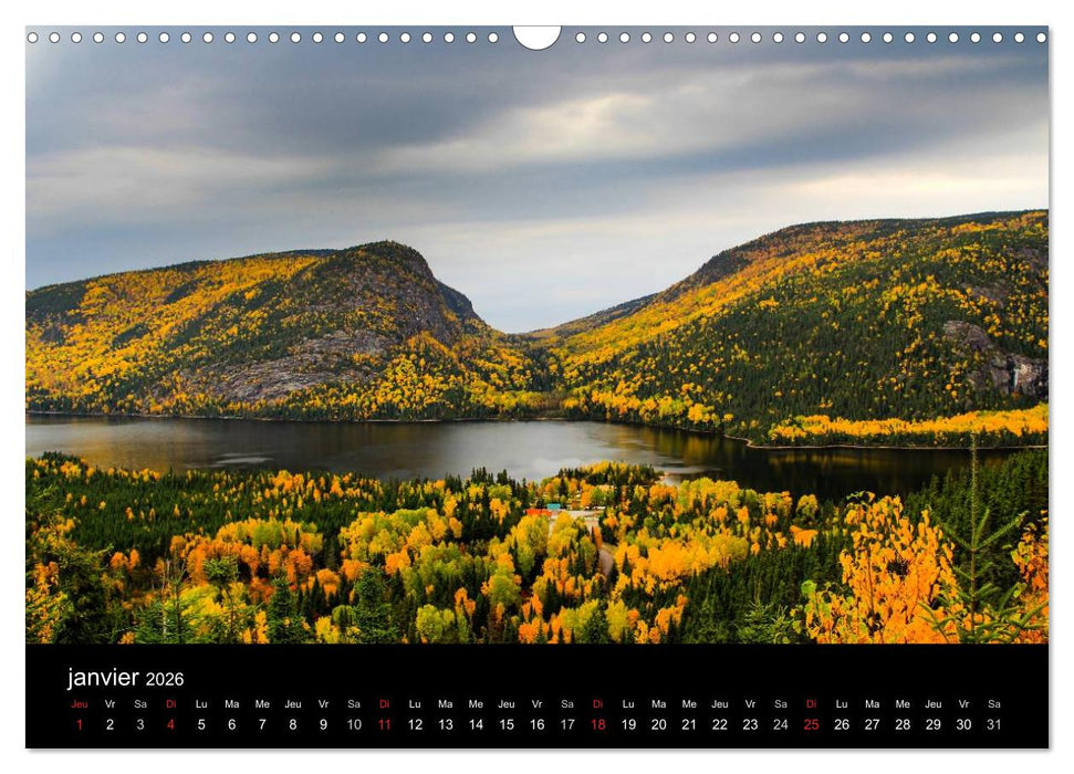 Paysages d'Automne au Québec (CALVENDO Calendrier mensuel 2026)