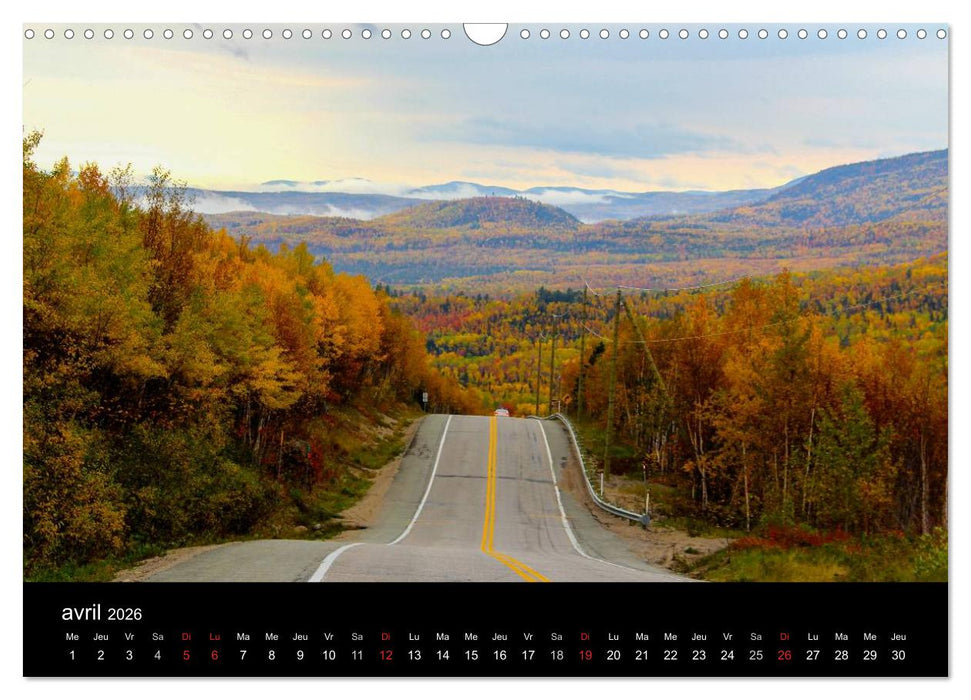 Paysages d'Automne au Québec (CALVENDO Calendrier mensuel 2026)