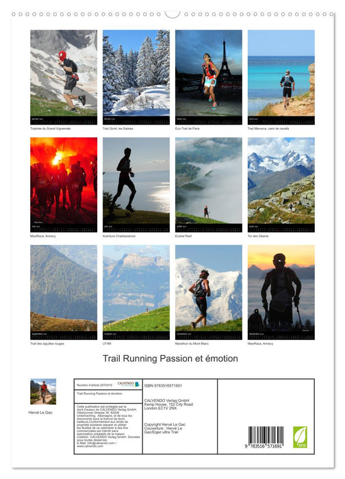 Trail Running Passion et émotion (CALVENDO Calendrier supérieur 2026)