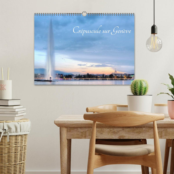 Crépuscule sur Genève (CALVENDO Calendrier mensuel 2026)