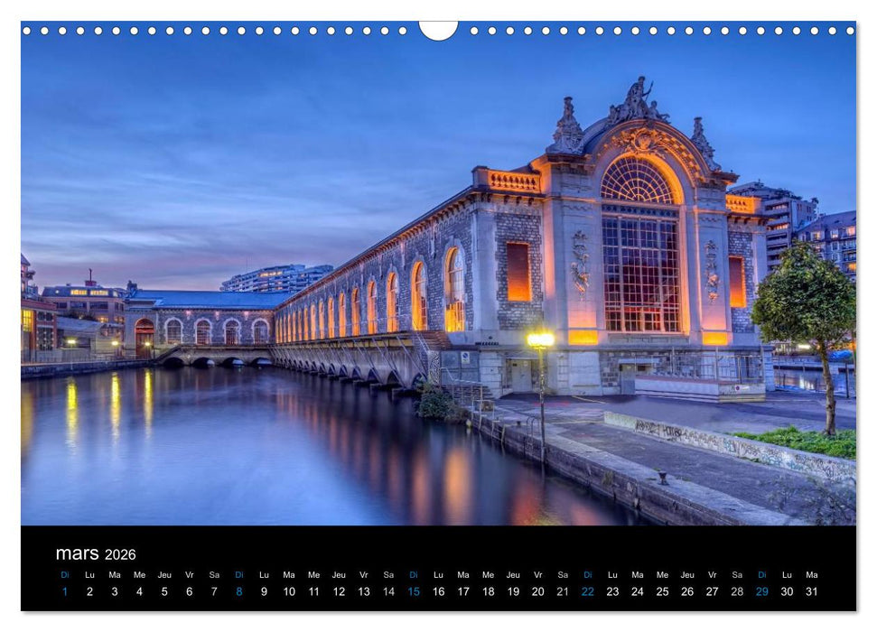 Crépuscule sur Genève (CALVENDO Calendrier mensuel 2026)