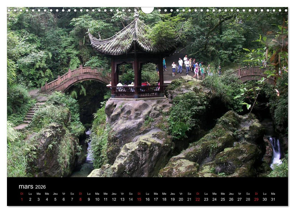 La Chine, Terre de merveilles (CALVENDO Calendrier mensuel 2026)