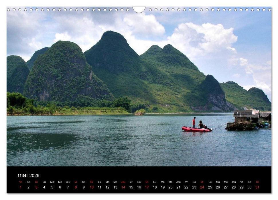 La Chine, Terre de merveilles (CALVENDO Calendrier mensuel 2026)