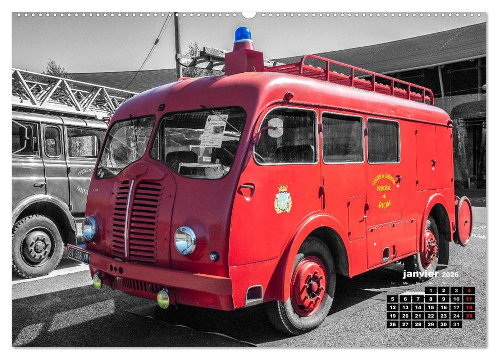 VÉHICULES de POMPIERS VINTAGE (CALVENDO Calendrier supérieur 2026)
