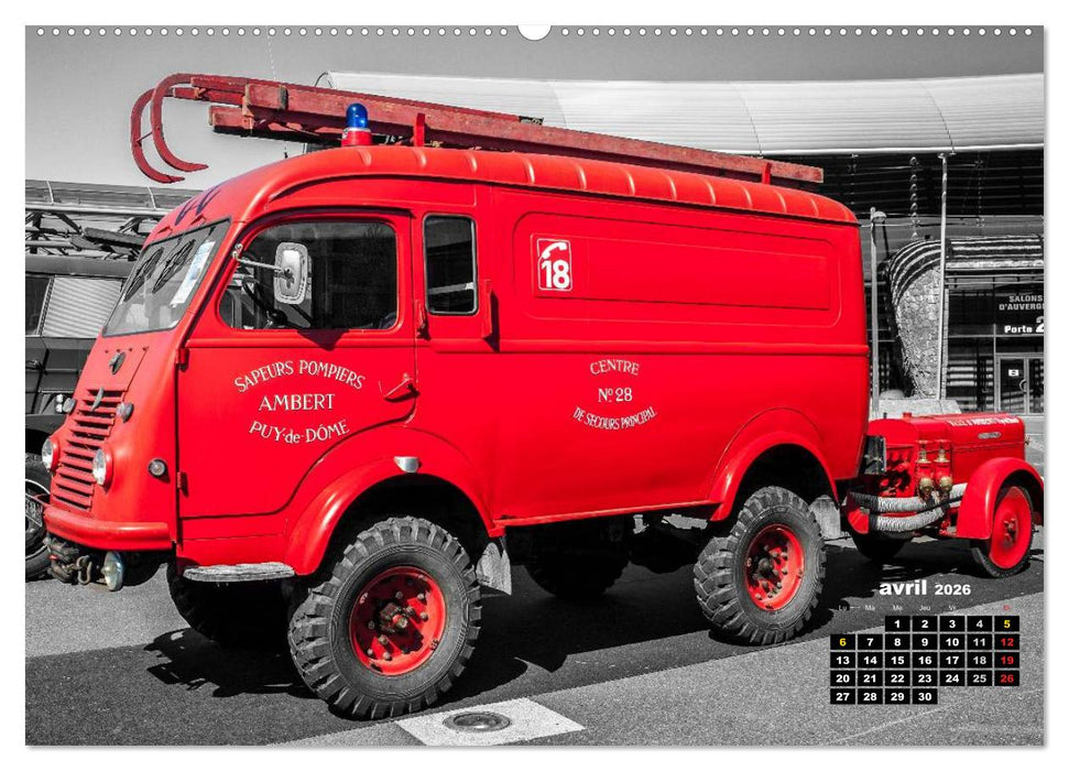 VÉHICULES de POMPIERS VINTAGE (CALVENDO Calendrier supérieur 2026)