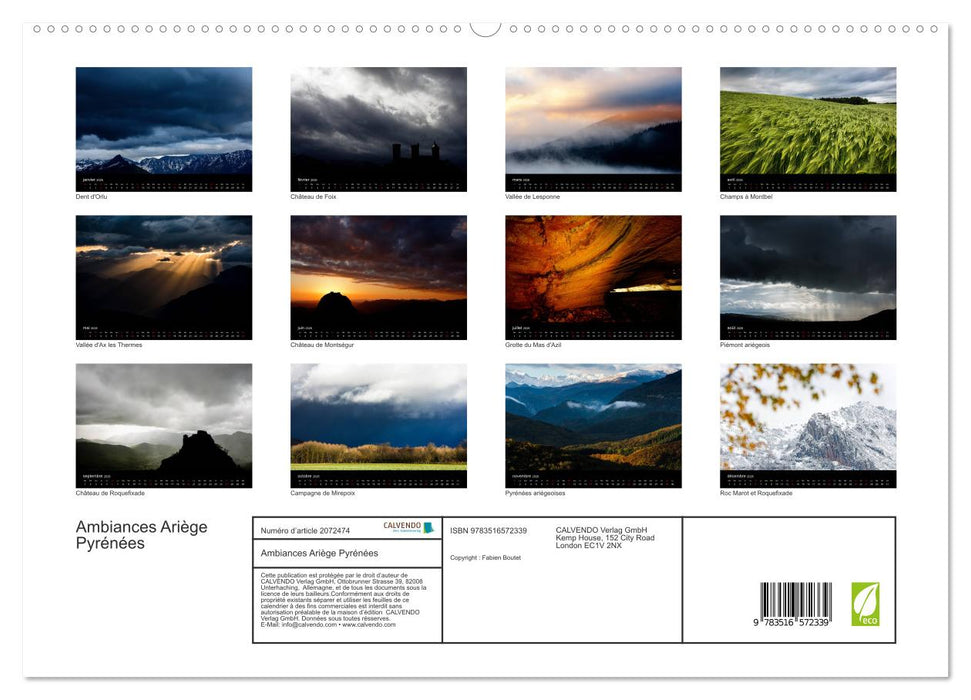 Ambiances Ariège Pyrénées (CALVENDO Calendrier supérieur 2026)
