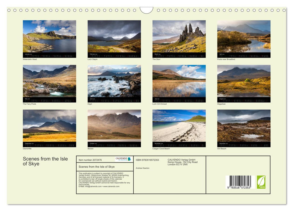 Scenes from the Isle of Skye (CALVENDO Monthly Calendar 2026)