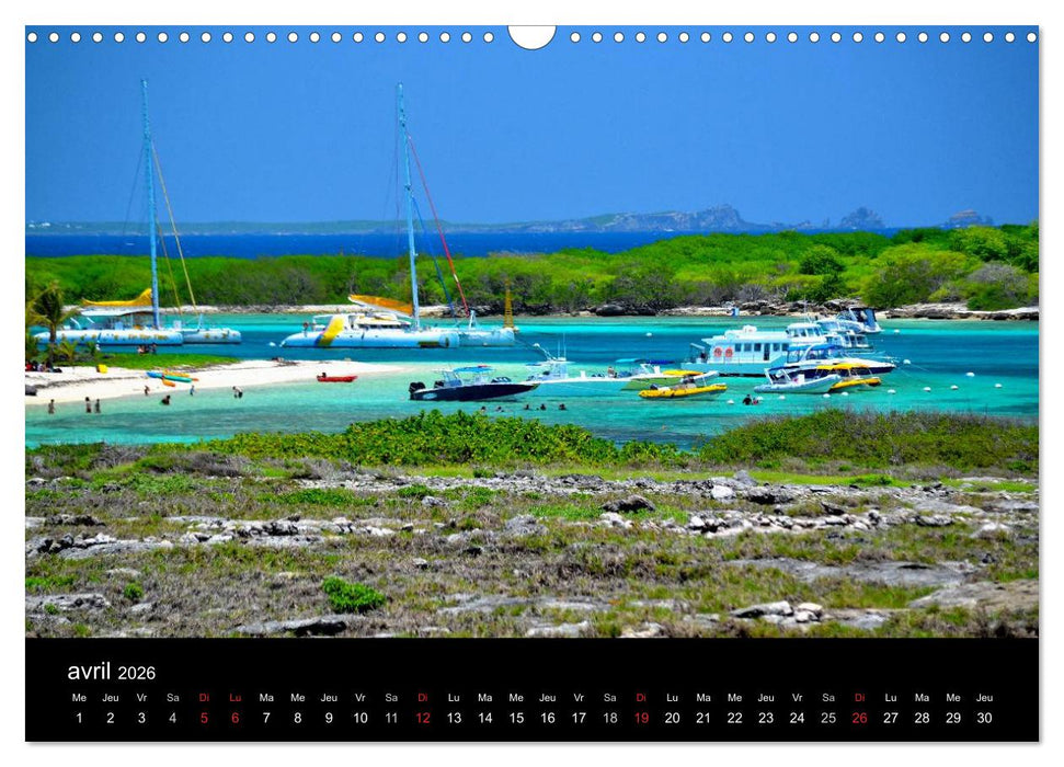 Paysages de Guadeloupe (CALVENDO Calendrier mensuel 2026)