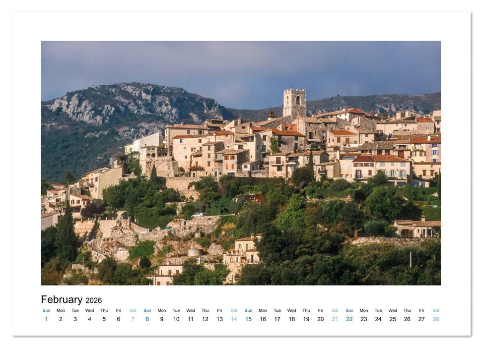 French Riviera The Light of the Blue Coast (CALVENDO Monthly Calendar 2026)