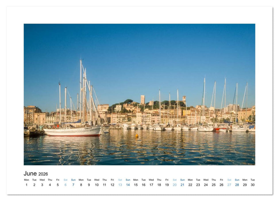 French Riviera The Light of the Blue Coast (CALVENDO Monthly Calendar 2026)