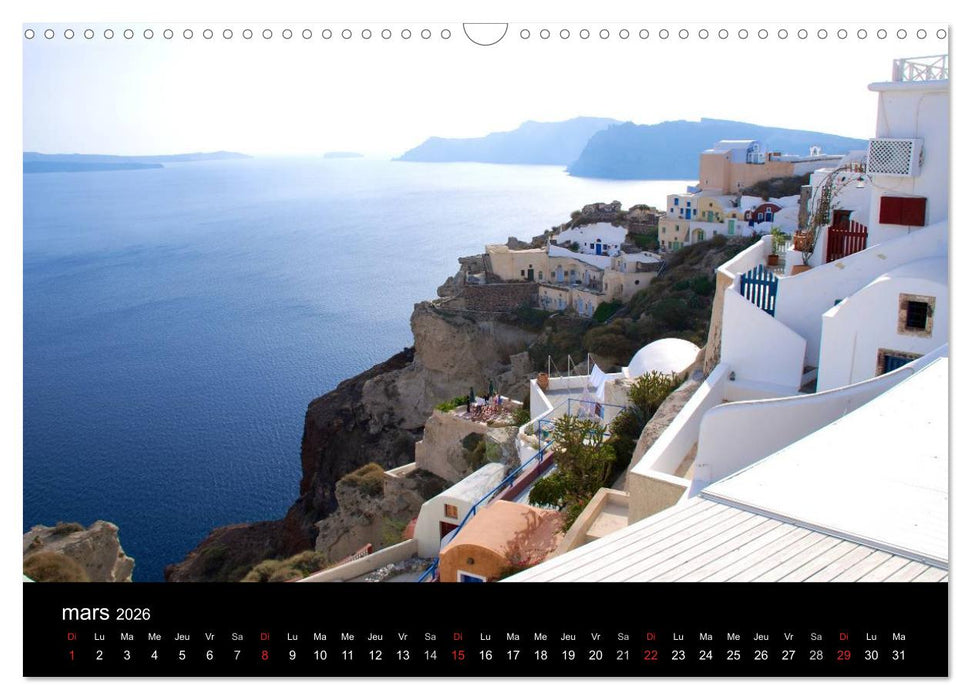 Lumières de Santorin (CALVENDO Calendrier mensuel 2026)