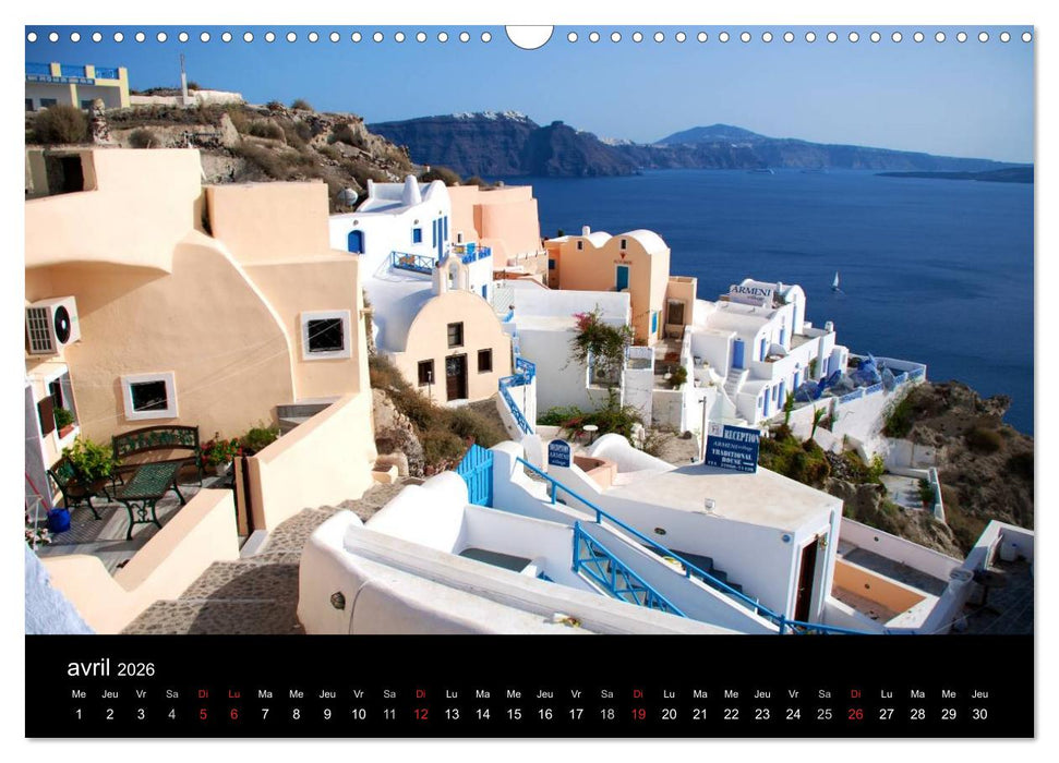 Lumières de Santorin (CALVENDO Calendrier mensuel 2026)