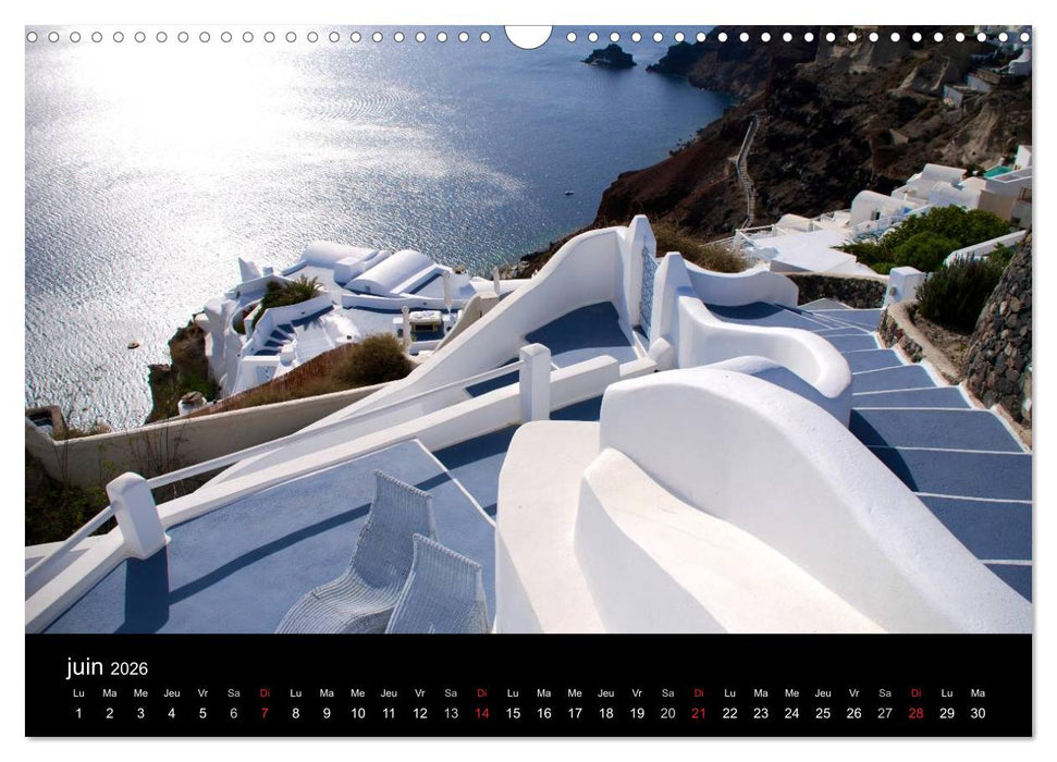 Lumières de Santorin (CALVENDO Calendrier mensuel 2026)