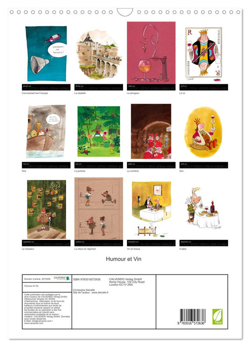 Humour et Vin (CALVENDO Calendrier mensuel 2026)