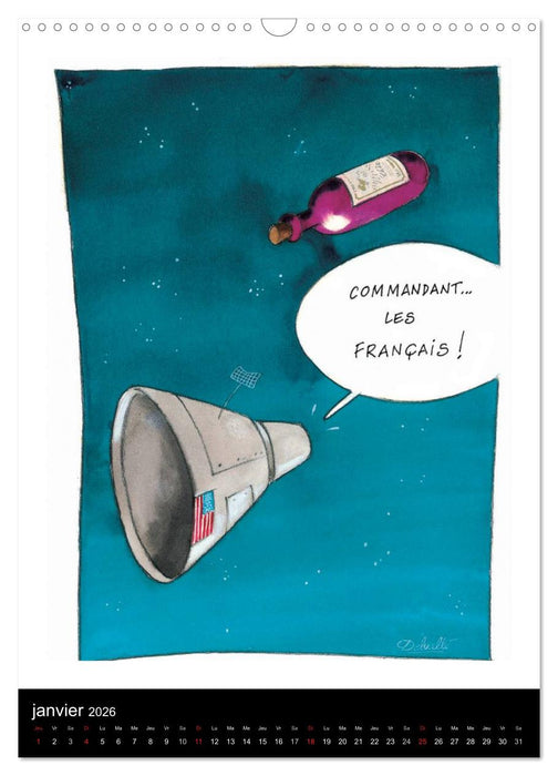 Humour et Vin (CALVENDO Calendrier mensuel 2026)