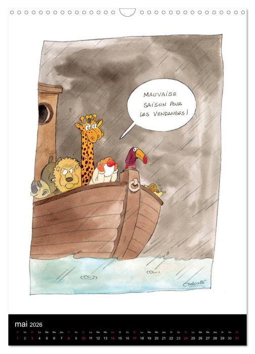 Humour et Vin (CALVENDO Calendrier mensuel 2026)