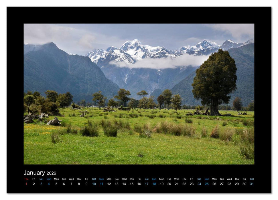 New Zealand - The most beautiful places (CALVENDO Monthly Calendar 2026)