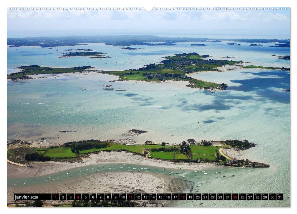 Le Golfe du Morbihan vu du ciel (CALVENDO Calendrier supérieur 2026)