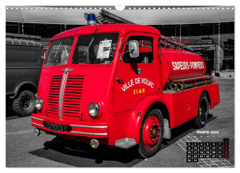 VÉHICULES de POMPIERS VINTAGE (CALVENDO Calendrier mensuel 2026)