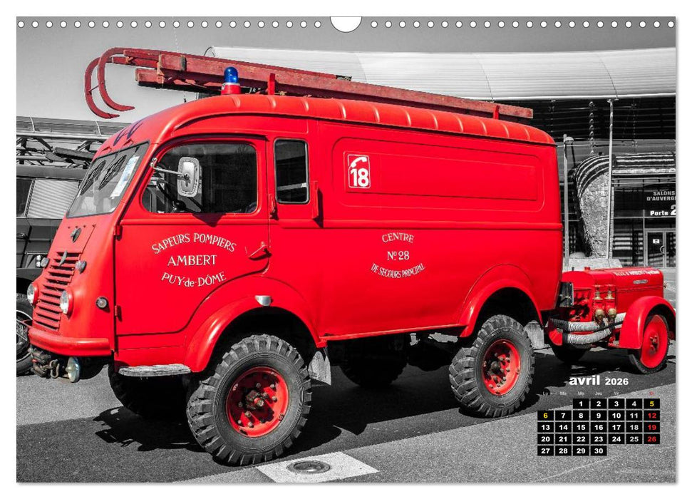 VÉHICULES de POMPIERS VINTAGE (CALVENDO Calendrier mensuel 2026)