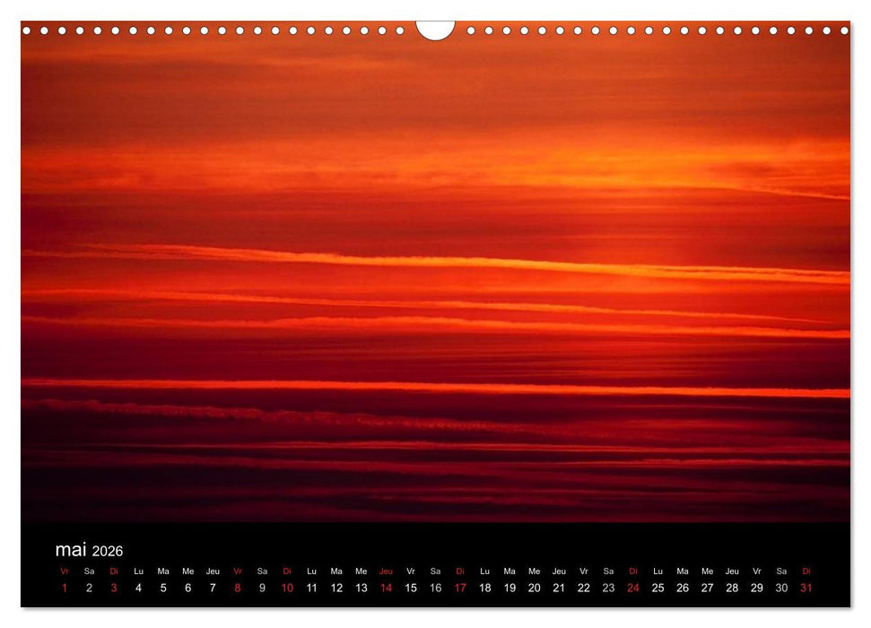 Couchers de soleil (CALVENDO Calendrier mensuel 2026)