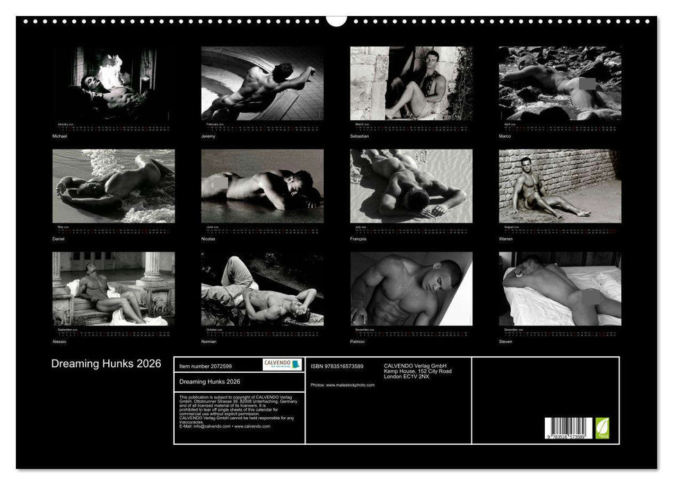 Dreaming Hunks 2026 (CALVENDO Monthly Calendar 2026)