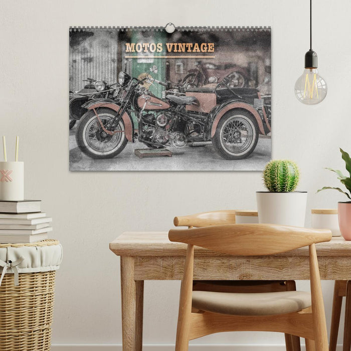MOTOS VINTAGE (CALVENDO Calendrier mensuel 2026)