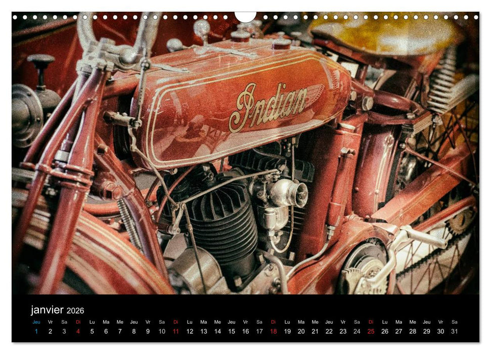 MOTOS VINTAGE (CALVENDO Calendrier mensuel 2026)