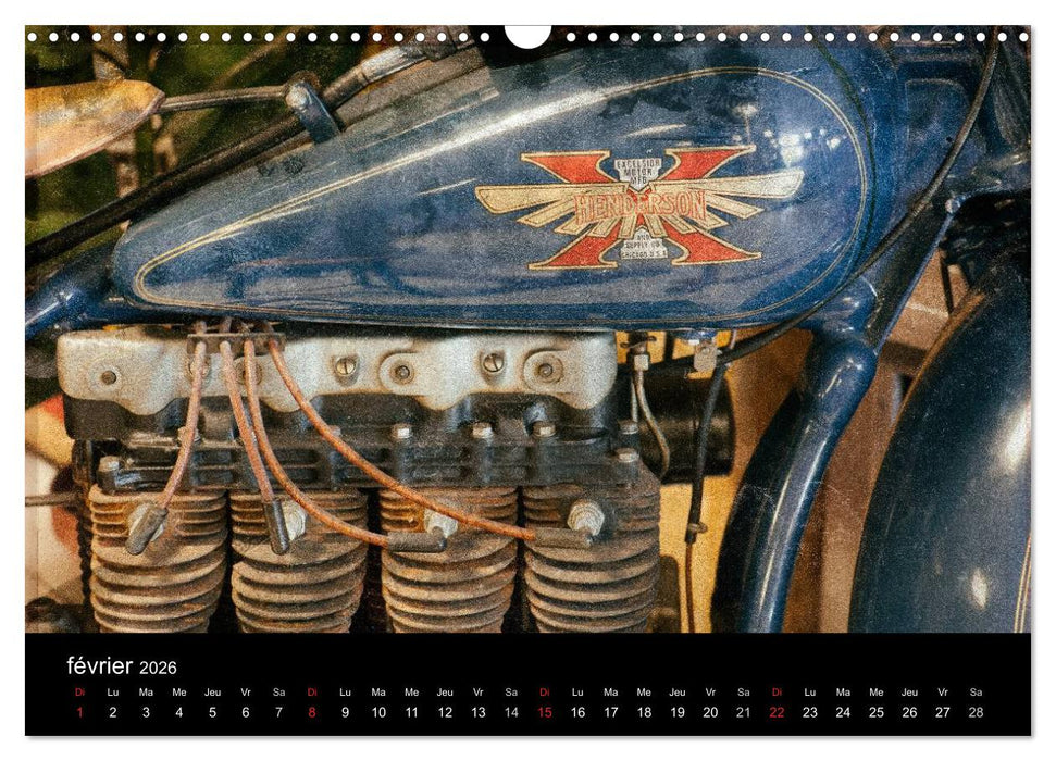 MOTOS VINTAGE (CALVENDO Calendrier mensuel 2026)