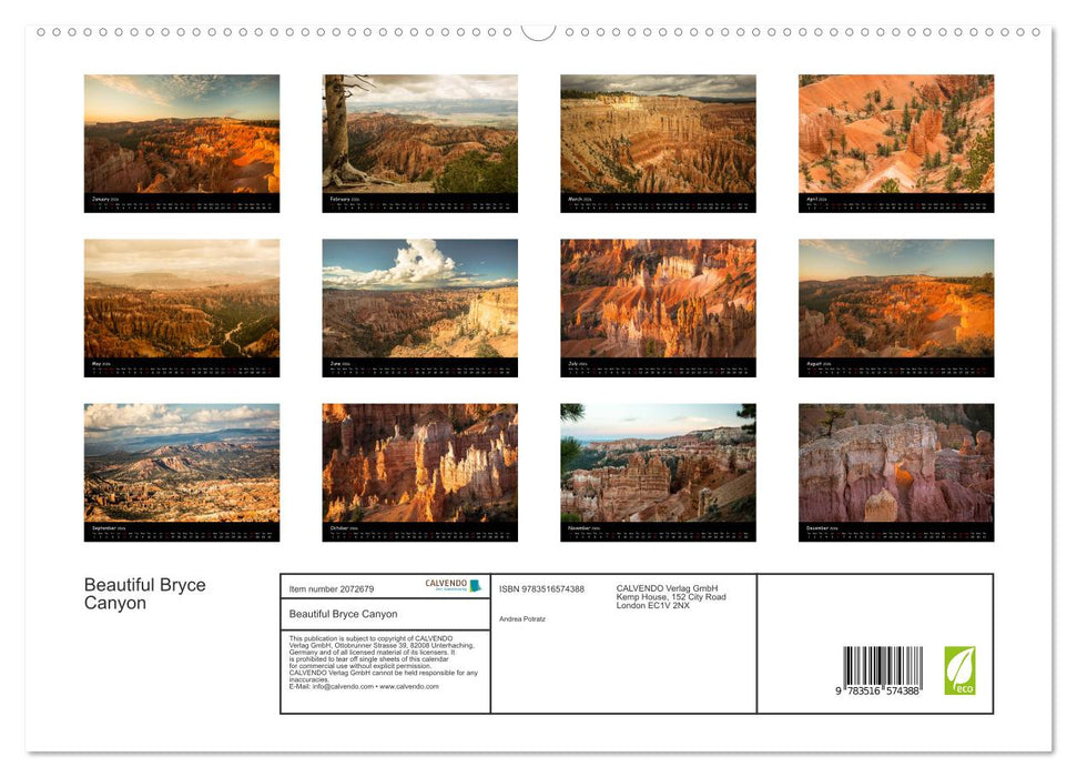 Beautiful Bryce Canyon (CALVENDO Premium-Calendar 2026)