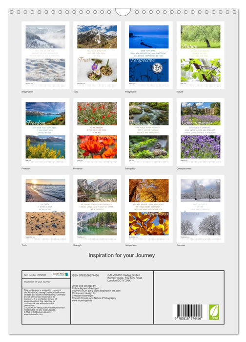 Inspiration for your Journey (CALVENDO Monthly Calendar 2026)