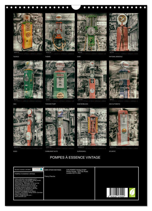 POMPES À ESSENCE VINTAGE (CALVENDO Calendrier mensuel 2026)