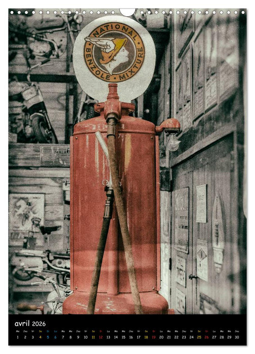 POMPES À ESSENCE VINTAGE (CALVENDO Calendrier mensuel 2026)