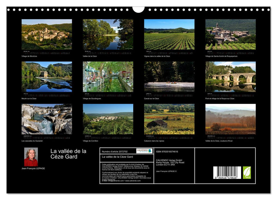 La vallée de la Céze Gard (CALVENDO Calendrier mensuel 2026)