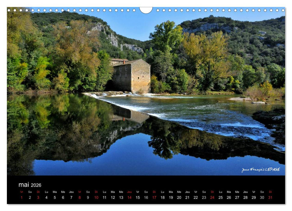 La vallée de la Céze Gard (CALVENDO Calendrier mensuel 2026)