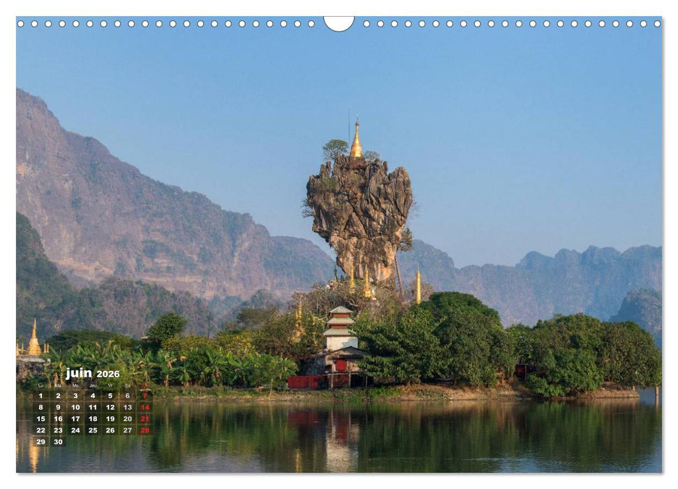 BIRMANIE MYANMAR (CALVENDO Calendrier mensuel 2026)