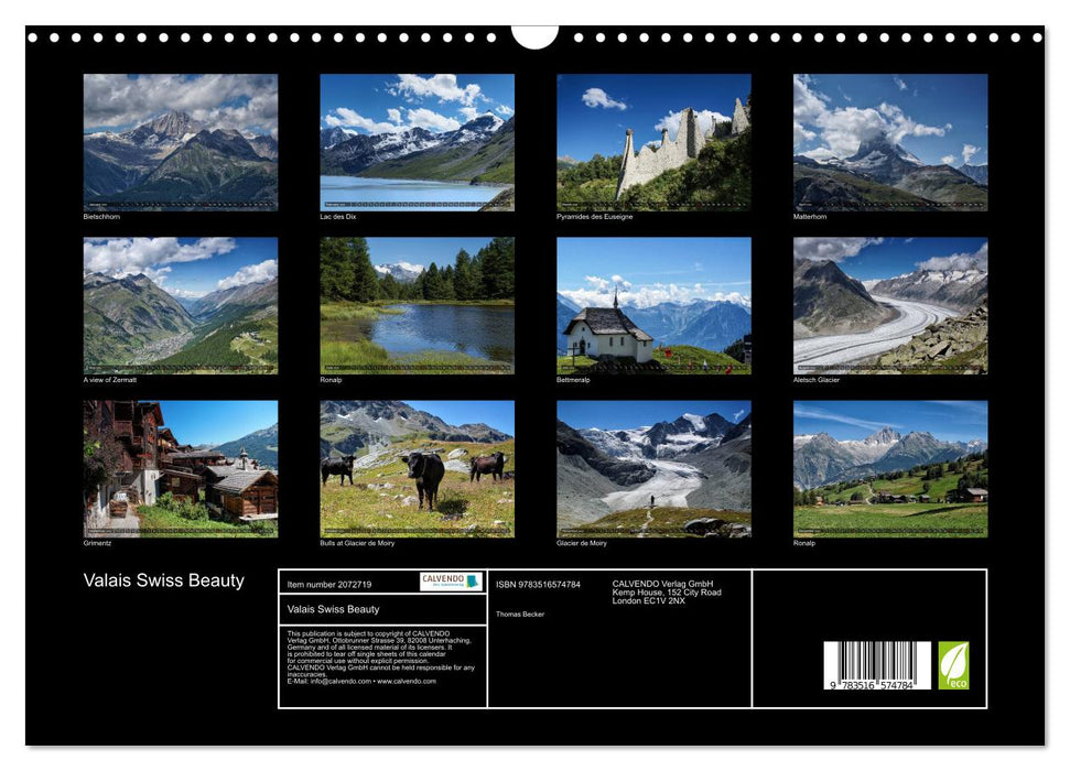 Valais Swiss Beauty (CALVENDO Monthly Calendar 2026)