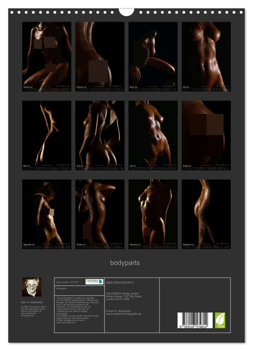 bodyparts (CALVENDO Monthly Calendar 2026)