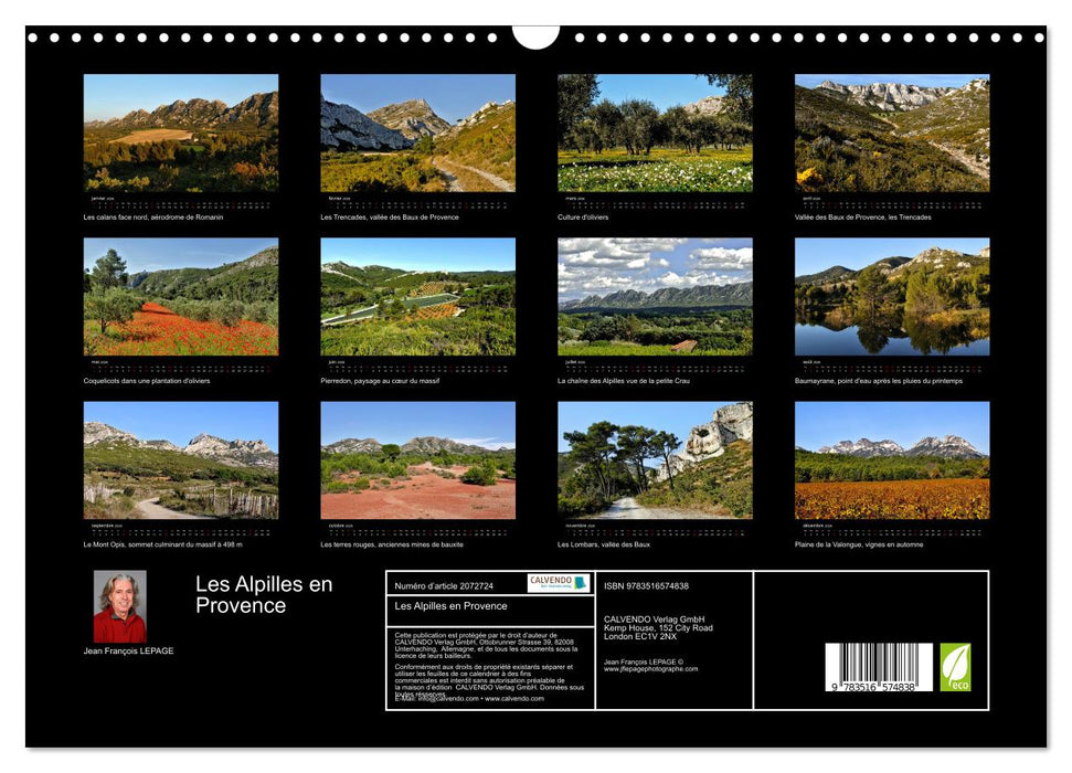 Les Alpilles en Provence (CALVENDO Calendrier mensuel 2026)